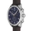Reloj Tissot Chrono XL para hombre, con esfera azul y correa de piel marrón, T1166171604700.