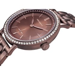 Reloj Viceroy Chic de mujer, chapado en marrón y circonitas en bisel, ref. 471112-47.