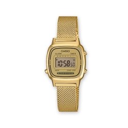 Reloj Casio dorado "Retro" de mujer, con correa de malla, ref. LA670WEMY-9EF.