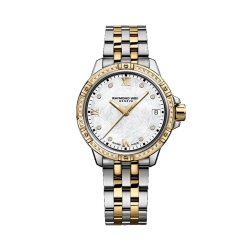Reloj Raymond Weil Tango de mujer, bicolor con nácar y diamantes, ref. 5960-SPS-00995.