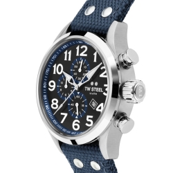 Reloj Tw Steel Volante para hombre, cronógrafo, correa azul y 45 mm, VS33.