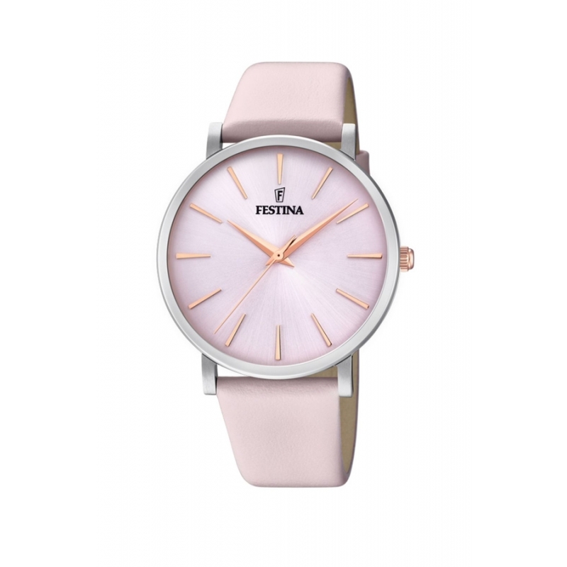 Reloj Festina F20371/2 de mujer en rosa, con correa de piel.