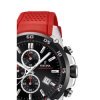 Detalle de cerca del reloj Festina F20330/7 para hombre, con cronógrafo y correa silicona roja.