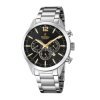 Reloj Festina F20343/4 de hombre, en acero, esfera negra y detalles dorados.