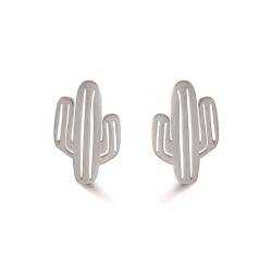 Pendientes en forma de cactus en plata rodiada, "Cactus" de Luxenter ref. EH153999.