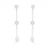 Pendientes largos de plata rodiada con circonita, "Laith" de Luxenter.