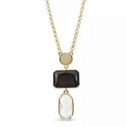 Colgante con cadena dorada y piedra negra,  "Amar" de Luxenter.