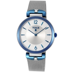 Reloj Tous de mujer 800350830 en acero y detalles azules, con malla, "S-Mesh".