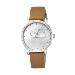 Reloj Tous de mujer 800350930 Bear Time, en acero y correa de piel marrón.