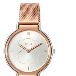 Reloj Tous para mujer 800350895 Real Bear, dorado en oro rosado con detalles plateados.