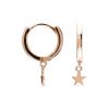 Aros con estrella en plata bañada en oro rosé, de Luxenter, ref. EH291R999.