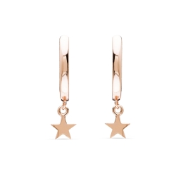 Aros con estrella en plata bañada en oro rosé, de Luxenter, ref. EH291R999.