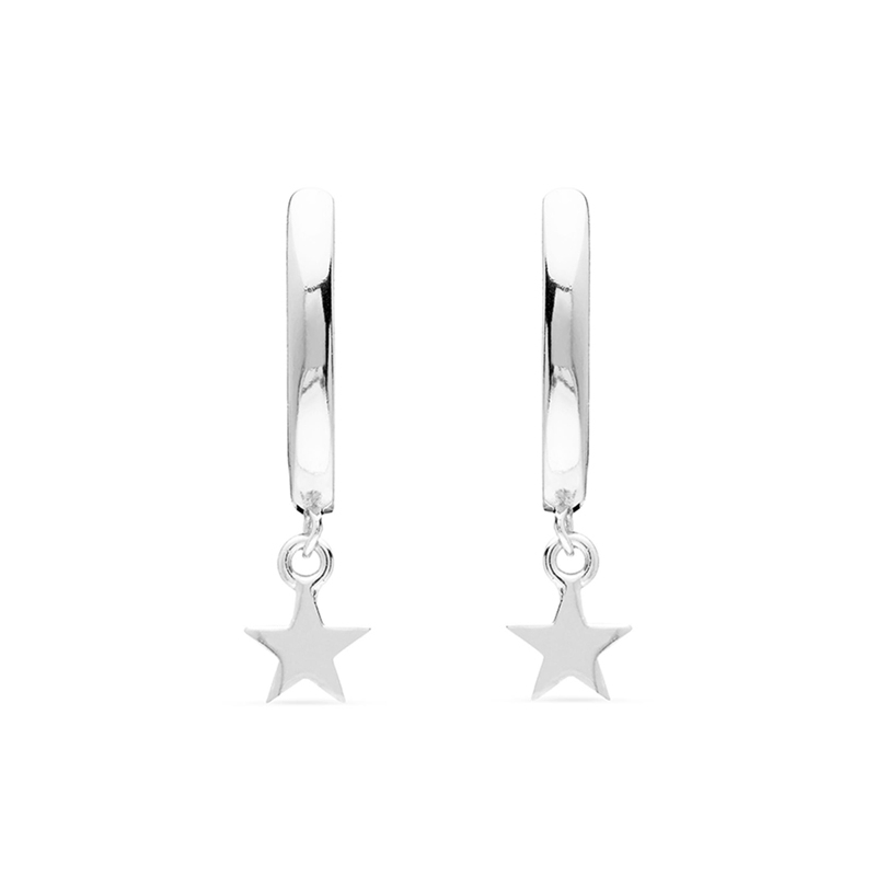 Aros con estrella con plata rodiada, de Luxenter ref. EH291999.