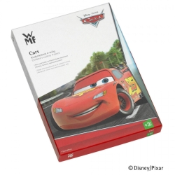 Presentación de la cubertería infantil en acero para niños de Cars, Disney/Pixar, 4 piezas de WMF, ref. 1286016040.