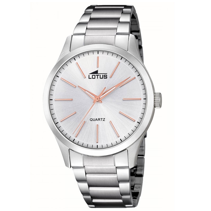 Reloj Lotus para hombre Minimalist en acero y detalles rosados, ref. 15959/5.