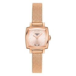 Reloj Tissot Lovely de mujer, en acero chapado en oro rosé, diamantes y malla, T0581093345600.