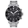 Reloj Tissot Seastar 1000 con cronógrafo, 300 metros, acero y esfera negra, T1204171105100