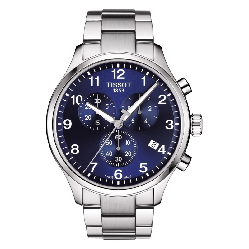 Reloj Tissot Chrono XL para hombre en acero, cronógrafo y esfera azul, T1166171104701.