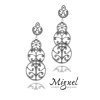 Pendientes largos de plata para novia con Swarovski, de Antara.