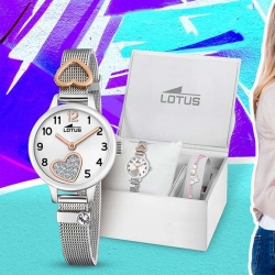 Presentación tipo de los relojes Lotus Junior Collection para niña.
