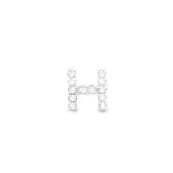 Colgante letra H de plata con circonitas, de Luxenter PH059H00.