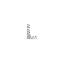 Colgante letra L en plata rodiada y circonitas, de Luxenter PH059L00.