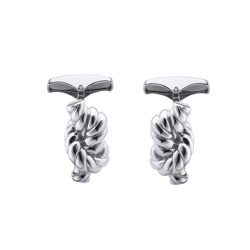 Gemelos de plata en forma de nudo marinero, de Durán Exquse 00074142.