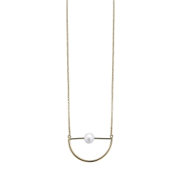 Colgante de plata dorado y perla con cadena, de Durán Exquse 00507596.