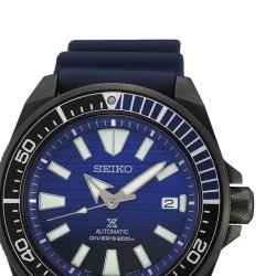 Detalle del Seiko Prospex SRPD09K1 automático y diver´s 200m. en azul.