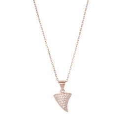 Colgante en forma de cuerno en plata rosada y circonitas, Superacion de Luxenter.