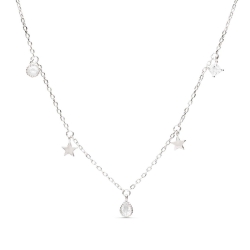 Collar con colgantes de estrellas en plata y circonitas, de Luxenter NH09500.