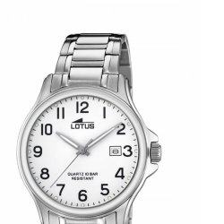 Reloj Lotus de hombre en acero y esfera blanca, ref. 18645/1.