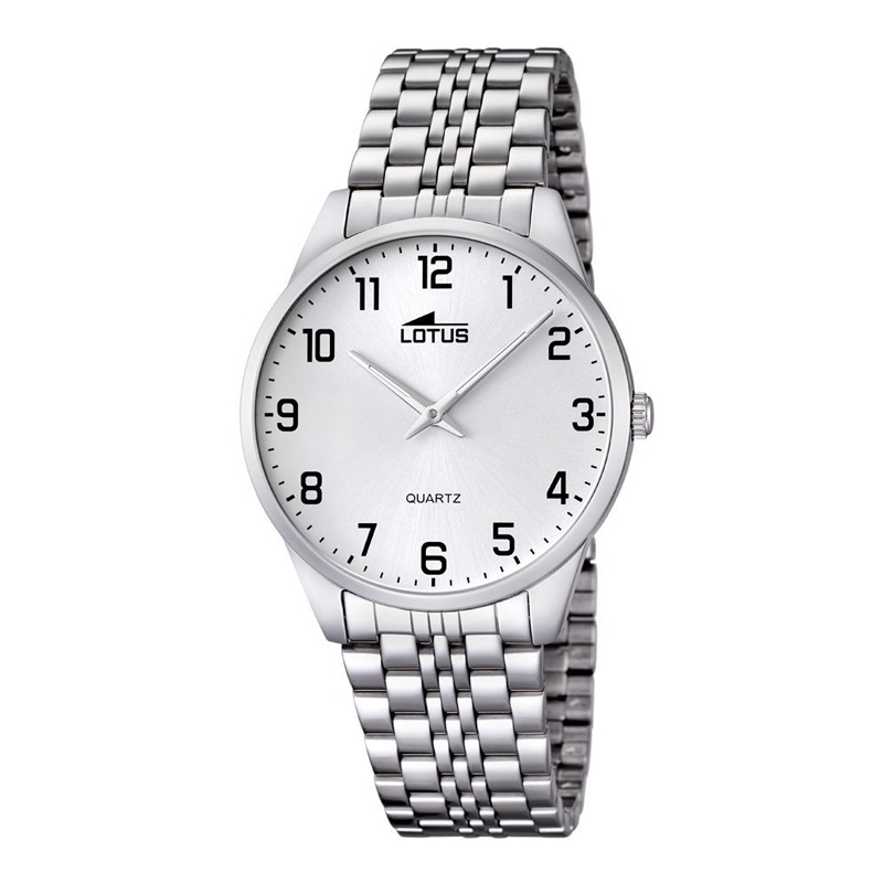 Reloj Lotus de hombre en acero con números en negro, 15883/1.