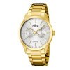Reloj Lotus Minimalist de hombre dorado multifunción y esfera plata, 15955/1.