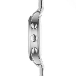 Visión lateral del modelo Tissot Chrono XL Classic de hombre en acero, esfera negra y cronógrafo, T1166171105701.