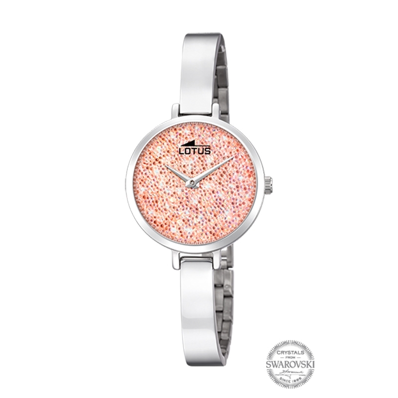 Reloj Lotus de mujer Bliss en acero con piedras rosas Swarovski, ref. 18561/4.