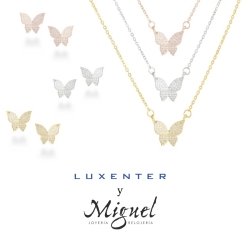 Colección completa con mariposas en plata, de Luxenter.