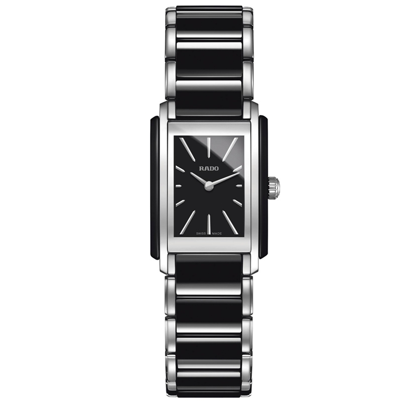 Reloj Rado Integral para mujer en cerámica negra y acero, ref. R20223152.