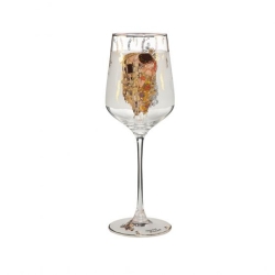 Copa de vino en cristal 0,45 litros, El Beso de Gustav Klimt. Goebel.