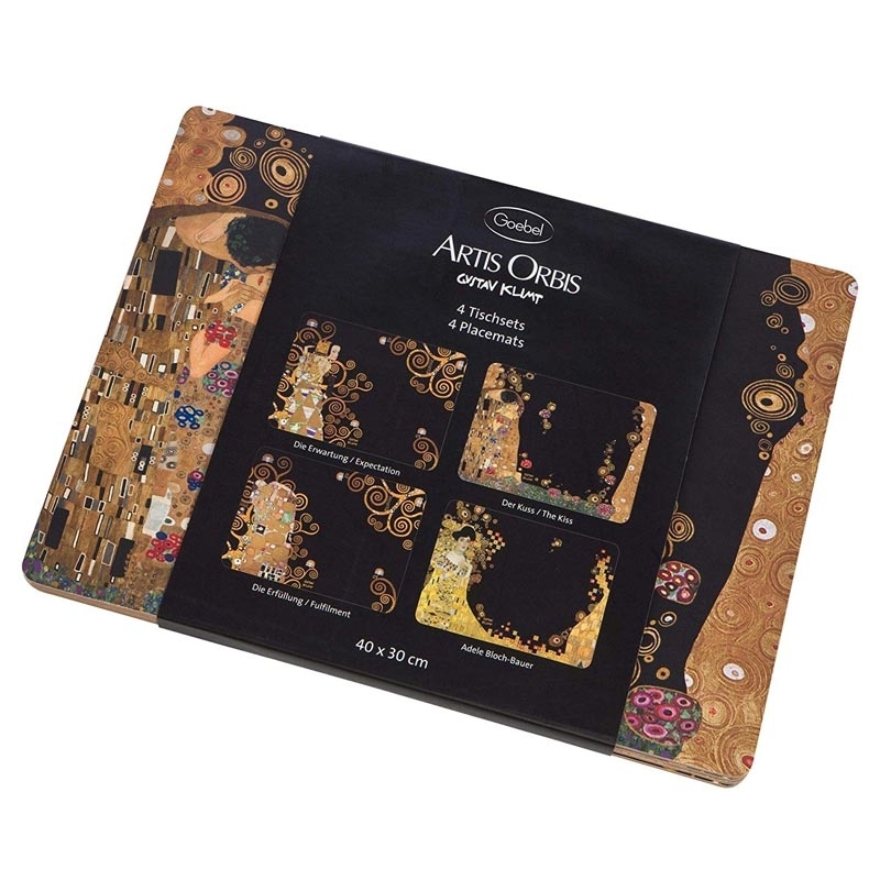 Set de 4 salvamanteles con imágenes de cuadros de Gustav Klimt, de Goebel.