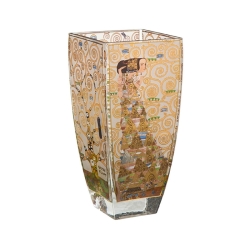 Florero en cristal con decoración dorada, La Expectación de Gustav Klimt. Goebel.