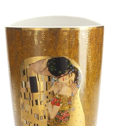 Jarrón de cerámica con dorado El Beso, de Gustav Klimt. Goebel.