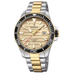 Reloj Festina de hombre Prestige bicolor con esfera dorada, F20362/1.