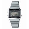 Reloj Casio plateado Retro Collection digital con esfera negra, A700WE-1AEF.