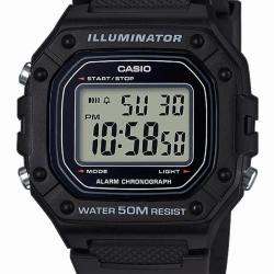 Reloj Casio digital para hombre en resina negra, W-218H-1AVEF.