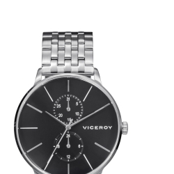 Reloj Viceroy para hombre Beat en acero con esfera negra, 46777-57.