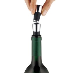 Vertedor con tapon Vino de WMF, en acero y resina negra, 0640667920.