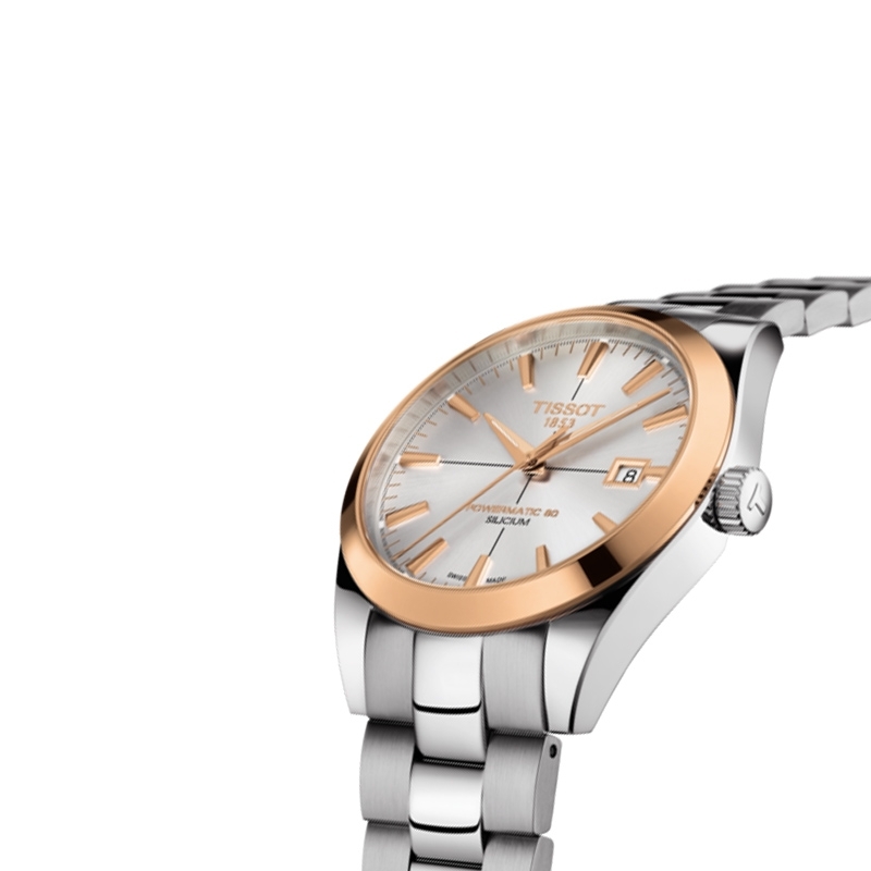 ⌚ Reloj Tissot Gentleman Automatic acero y oro rosé T9274074103100.