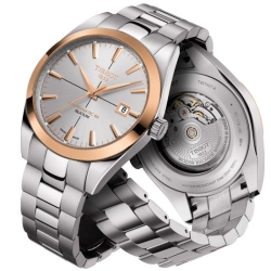 Reloj Tissot Gentleman Automatic en acero y oro rosé, T9274074103100.