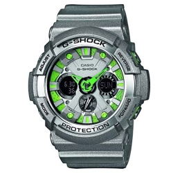 Reloj Casio G-Shock de hombre en gris con detalles verdes GA-200SH-8AER.
